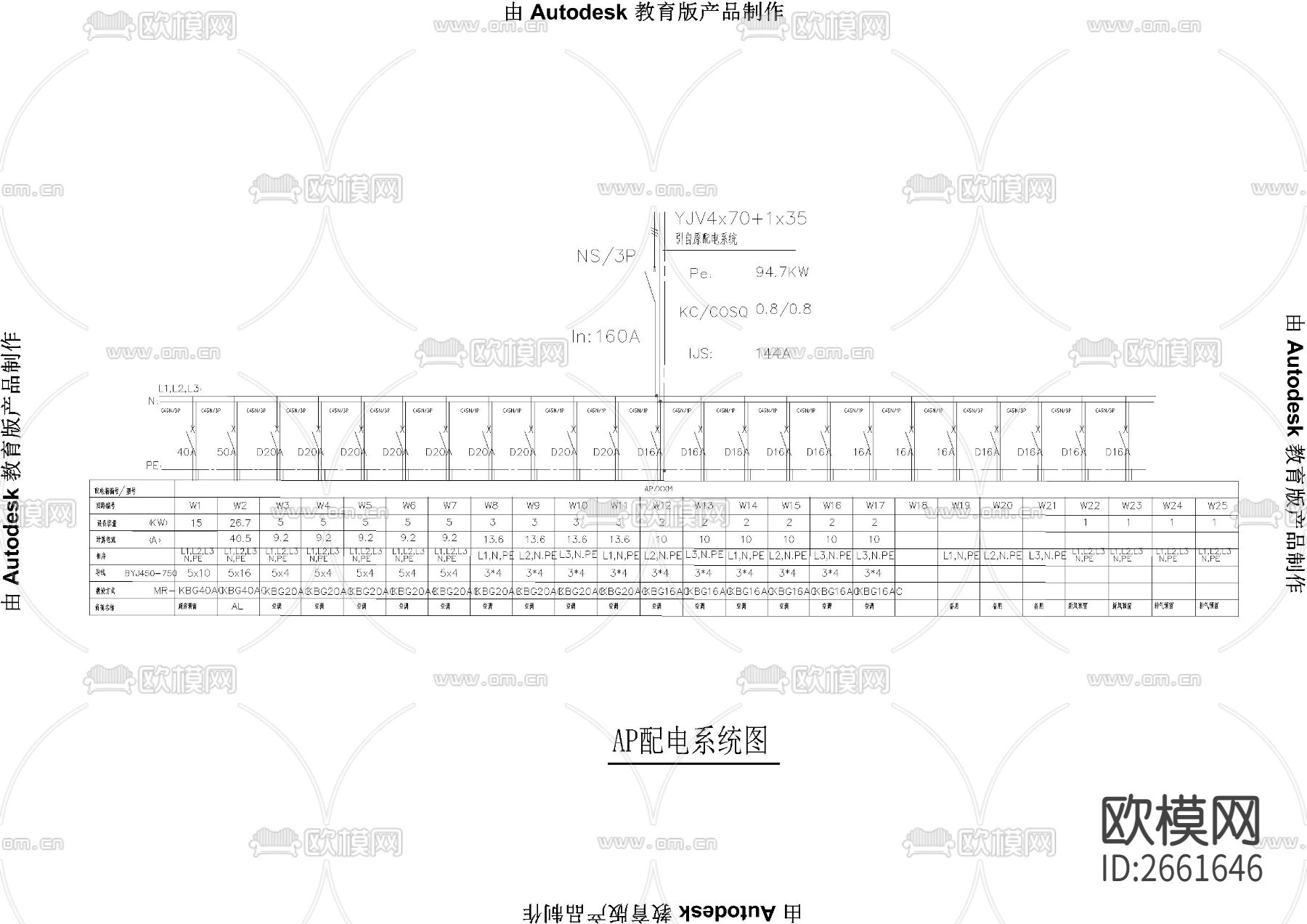 电气装修设计CAD施工图下载（渲染图2）