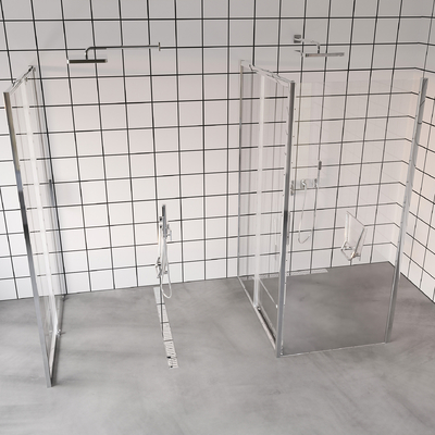  卫浴门  玻璃洗浴房su模型 