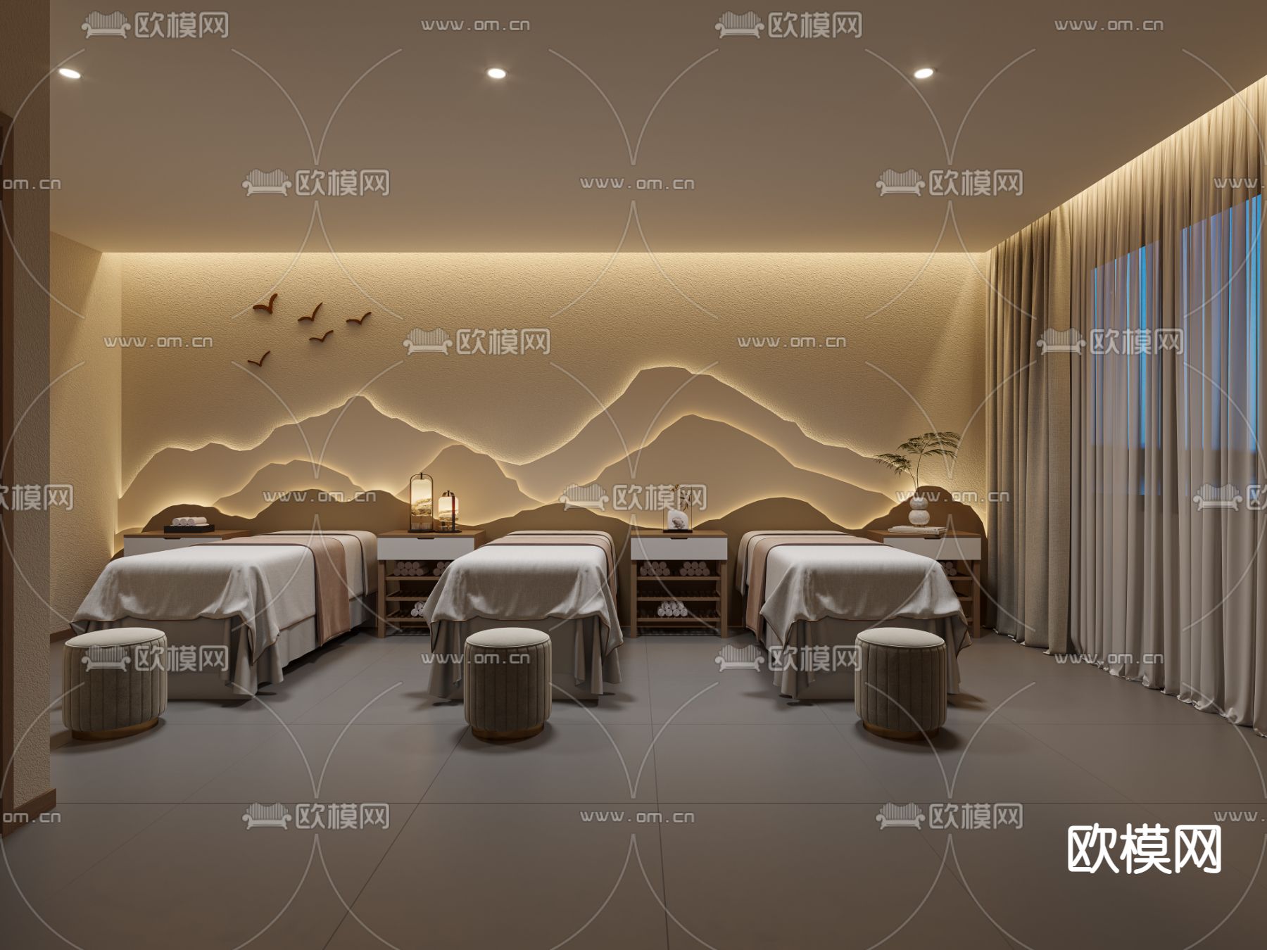 SPA护理房 美容院包房3d模型下载