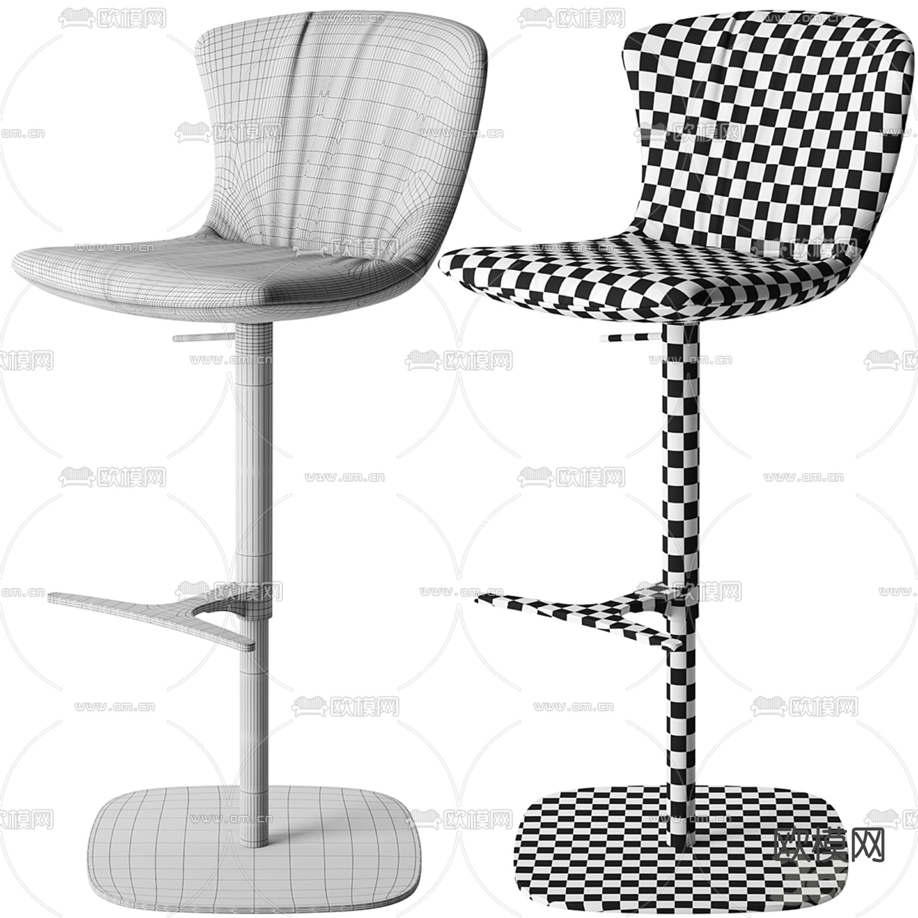 Minotti 吧椅 吧凳3d模型下载（渲染图4）