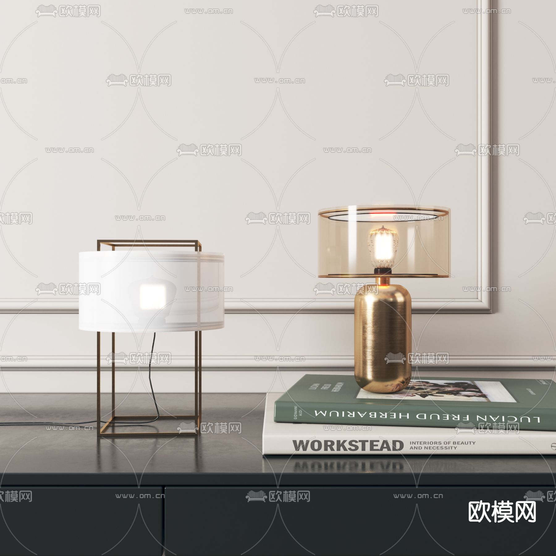 轻奢台灯3d模型下载