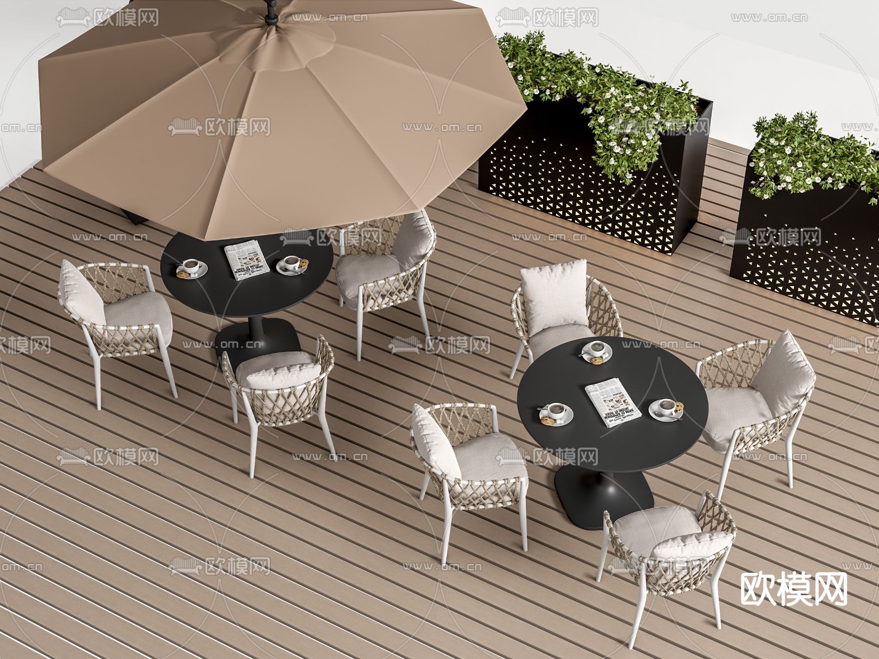 户外桌椅 咖啡桌 外摆3d模型下载
