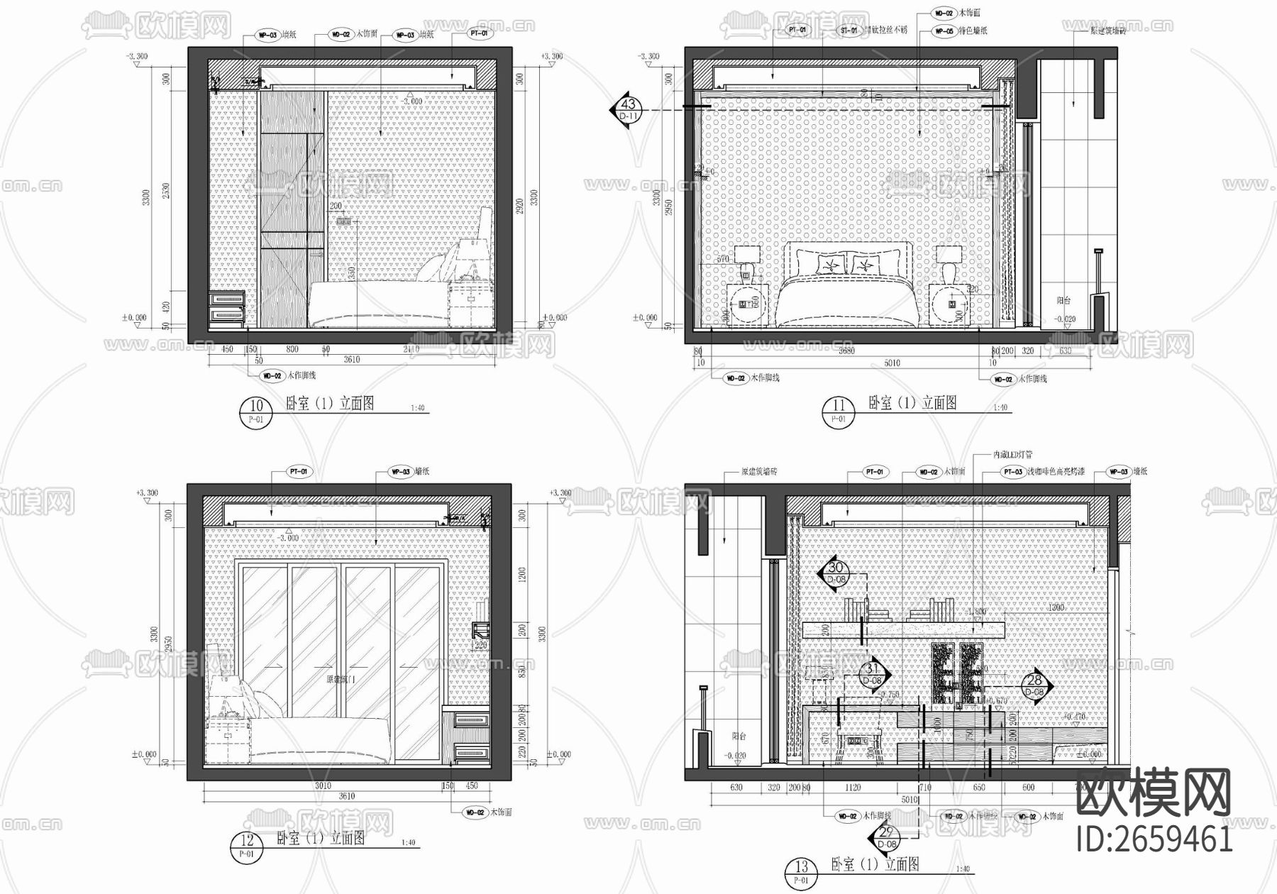 290㎡大平层CAD施工图下载（渲染图9）