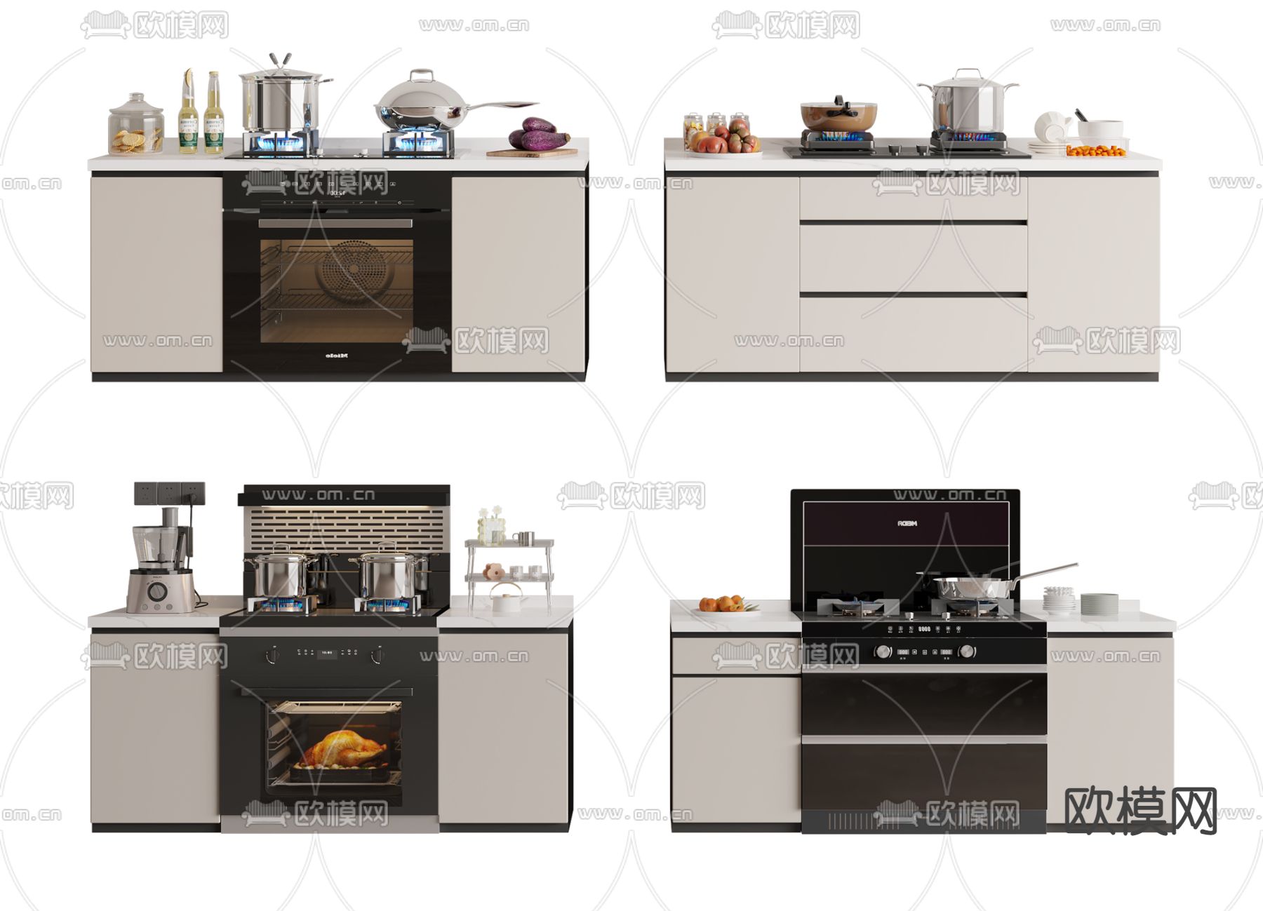 集成灶 灶台 炉灶3d模型下载