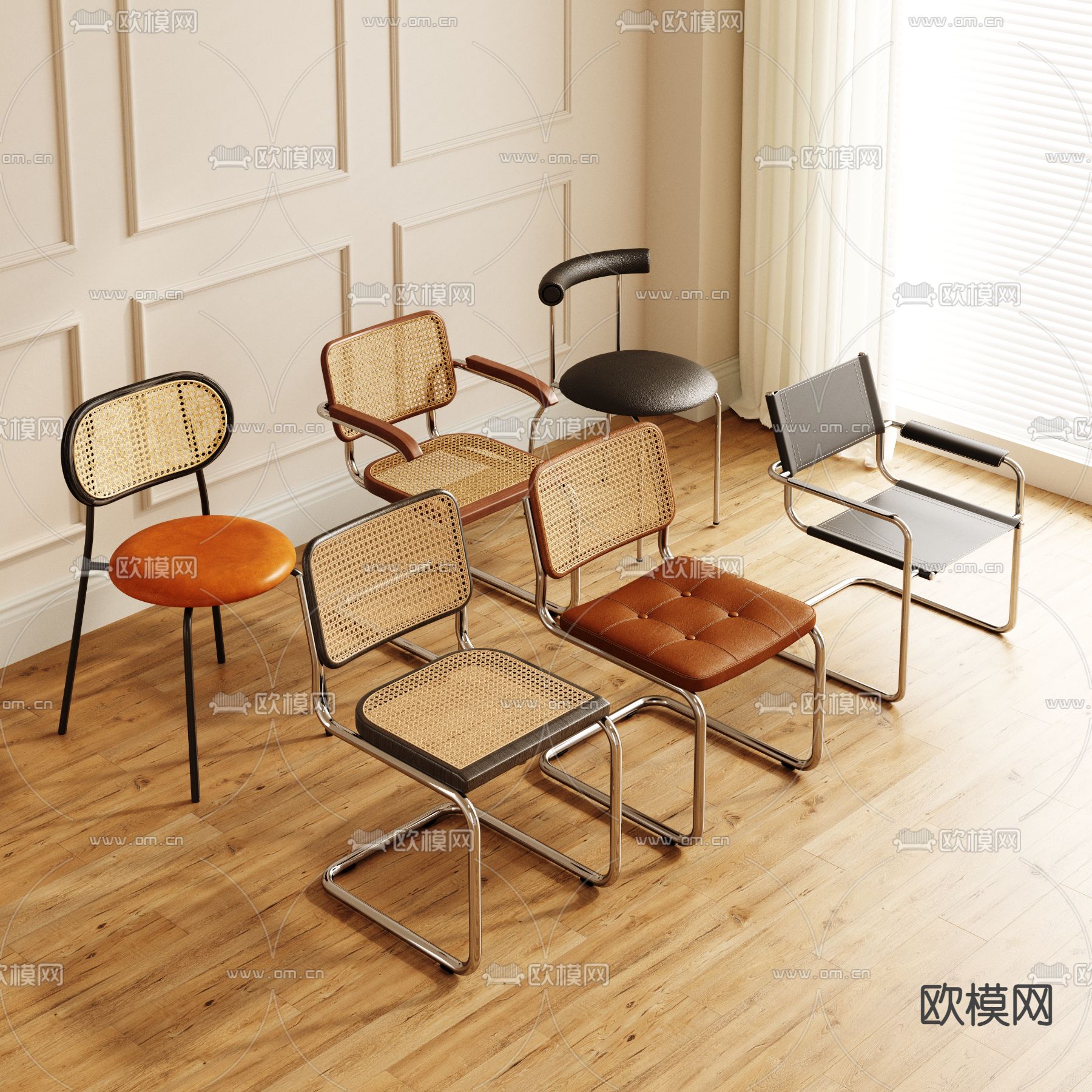 北欧椅子 餐椅3d模型下载