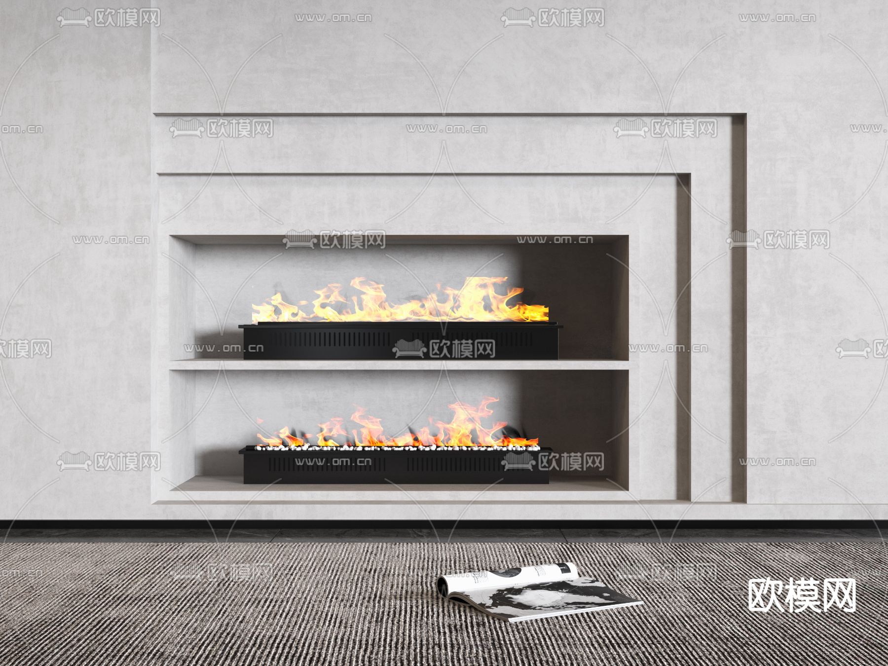电子壁炉 火炉3d模型下载