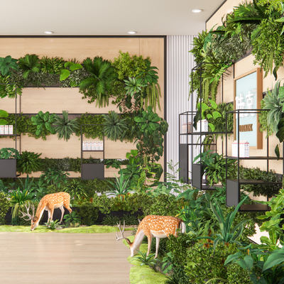  绿植墙 植物墙su模型 