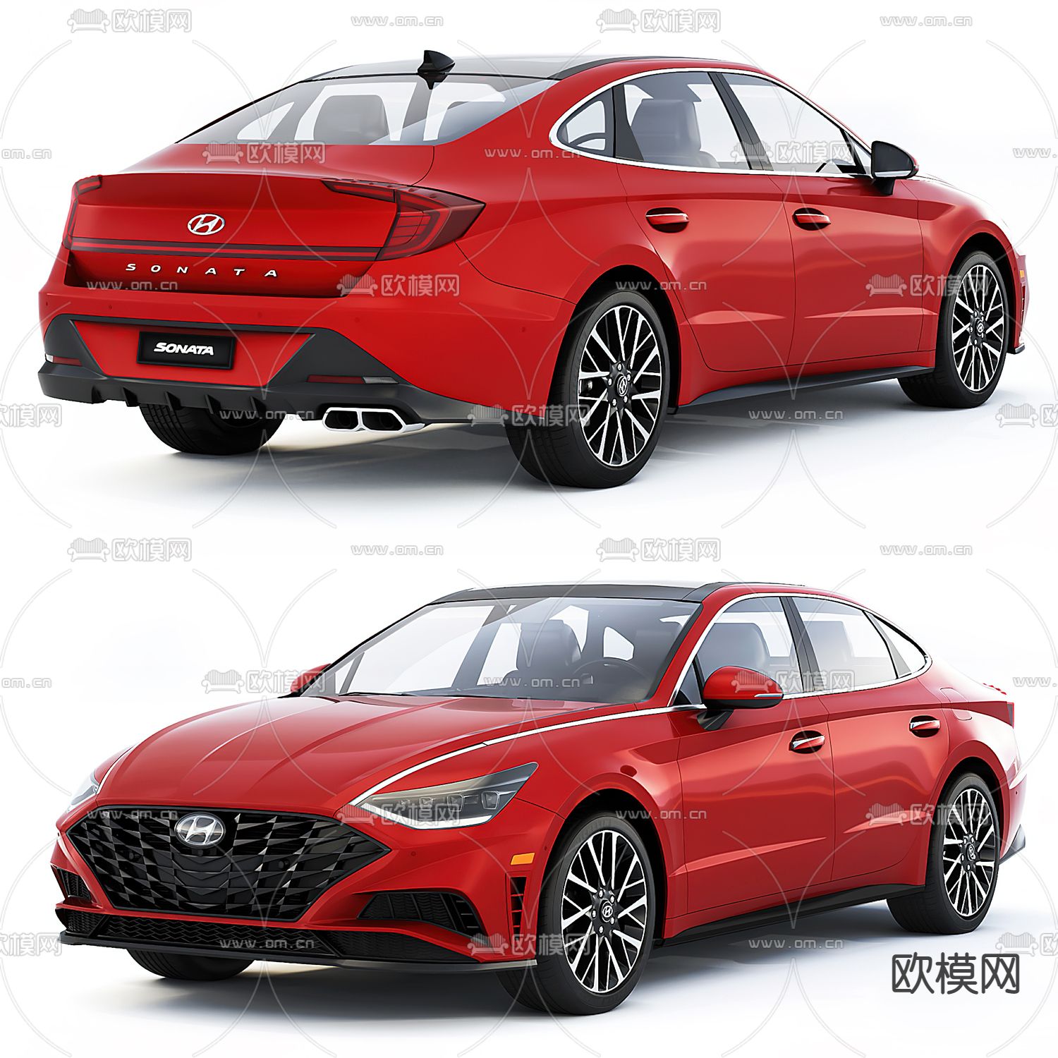 索纳塔汽车3d模型下载（渲染图1）