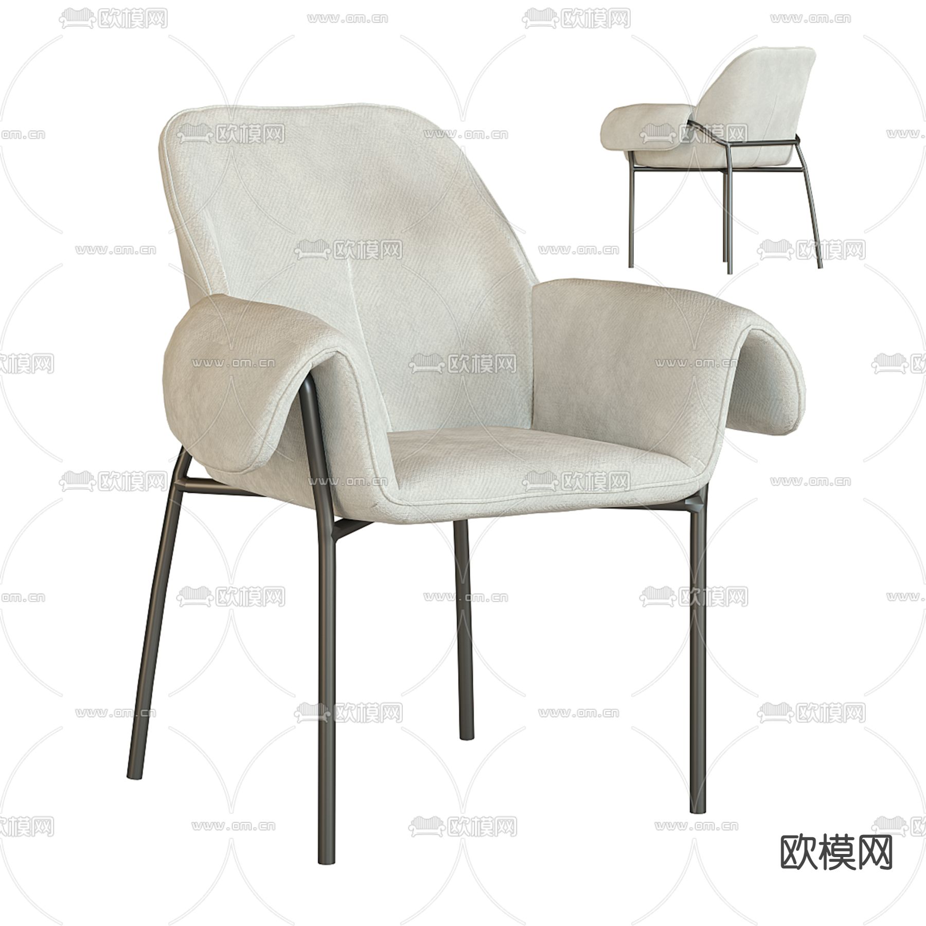 Cassina 休闲椅3d模型下载（渲染图1）