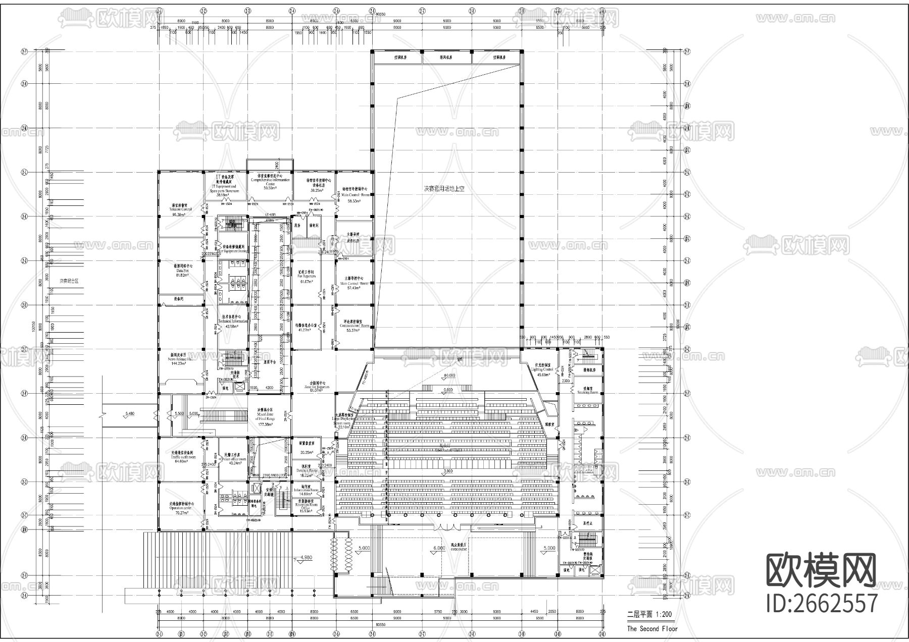 决赛馆CAD施工图下载（渲染图1）