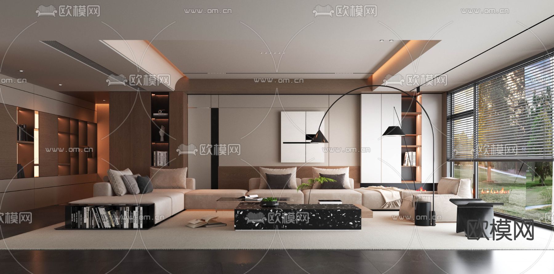 北欧客厅3d模型下载