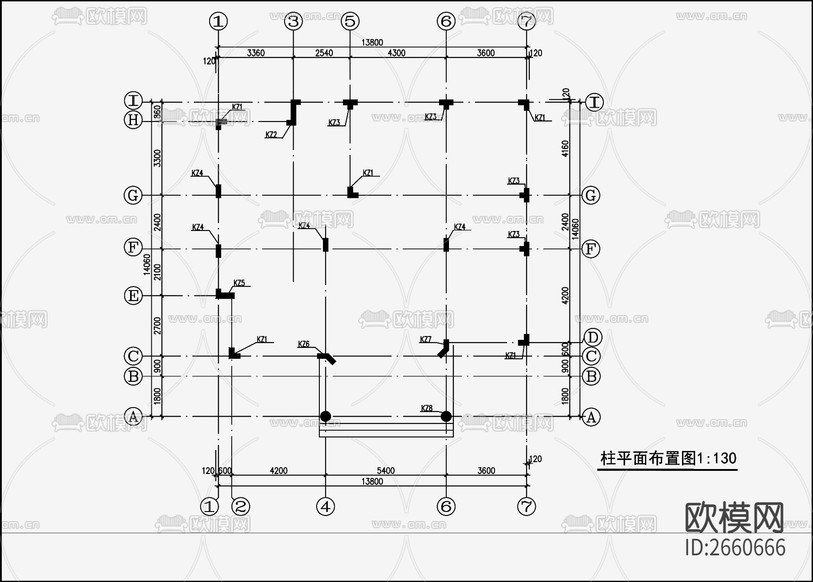 住宅混凝土结构CAD施工图下载(渲染图2)