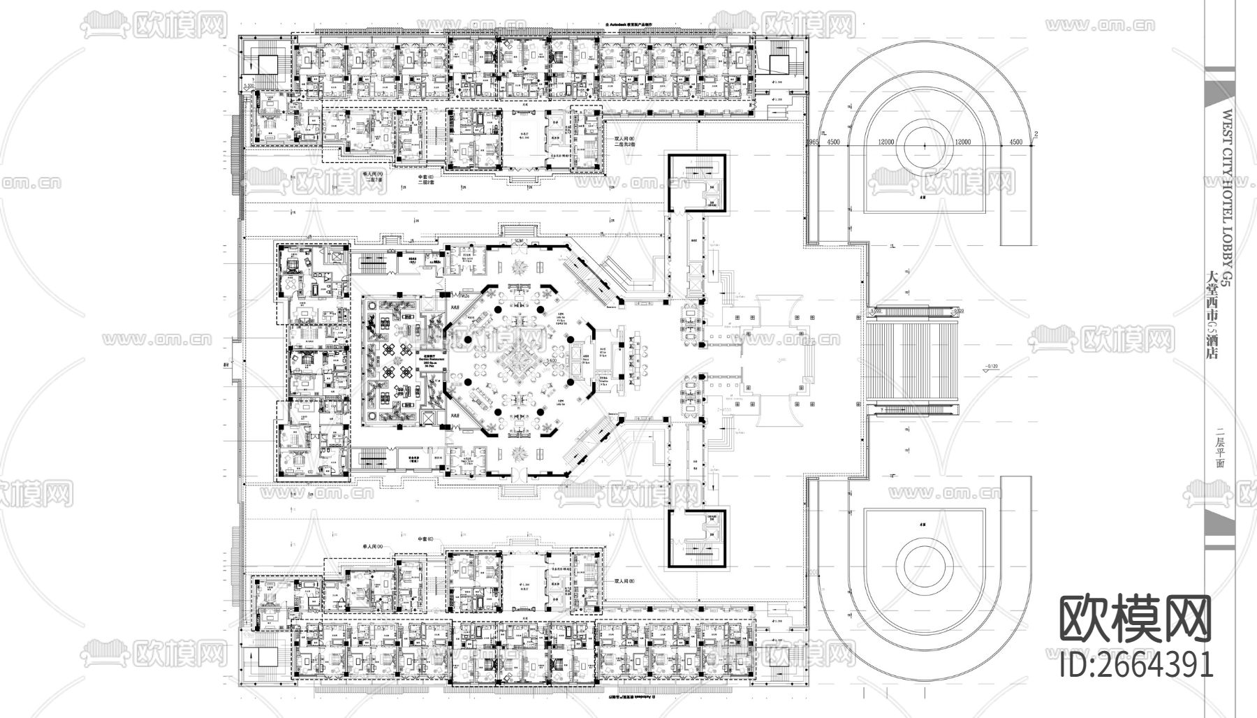 龙源国际和平大酒店cad施工图下载（渲染图9）
