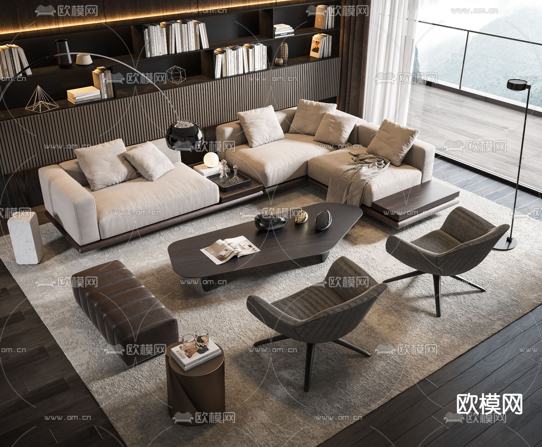 组合沙发 转角沙发3d模型下载