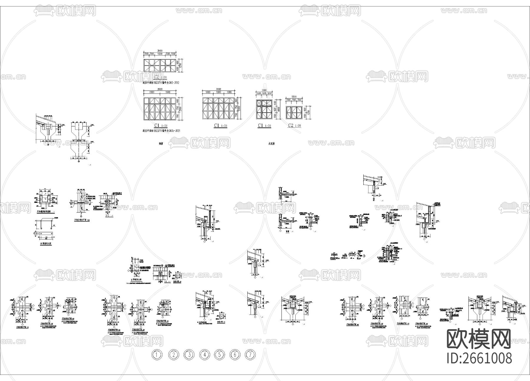 厂房各建筑构件CAD施工图下载
