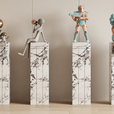  潮玩 公仔雕塑su模型 