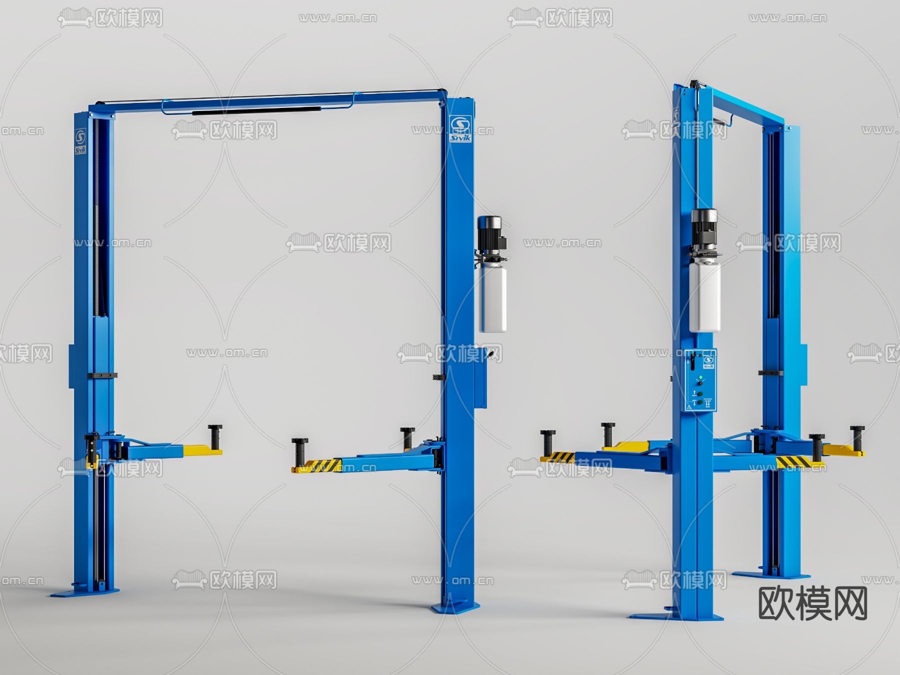 汽车升降机su模型下载（渲染图1）