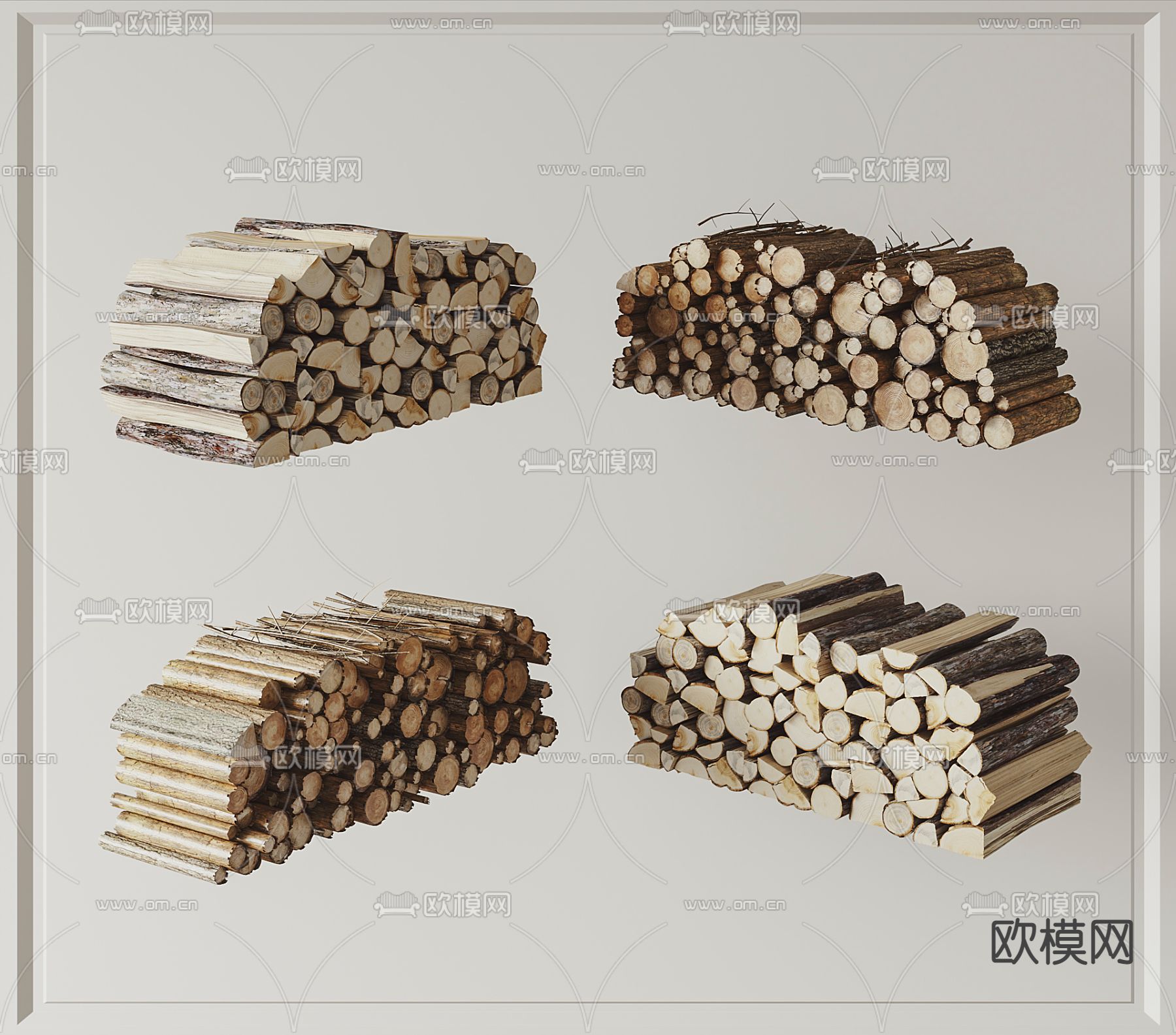 木堆 木柴 柴火3d模型下载