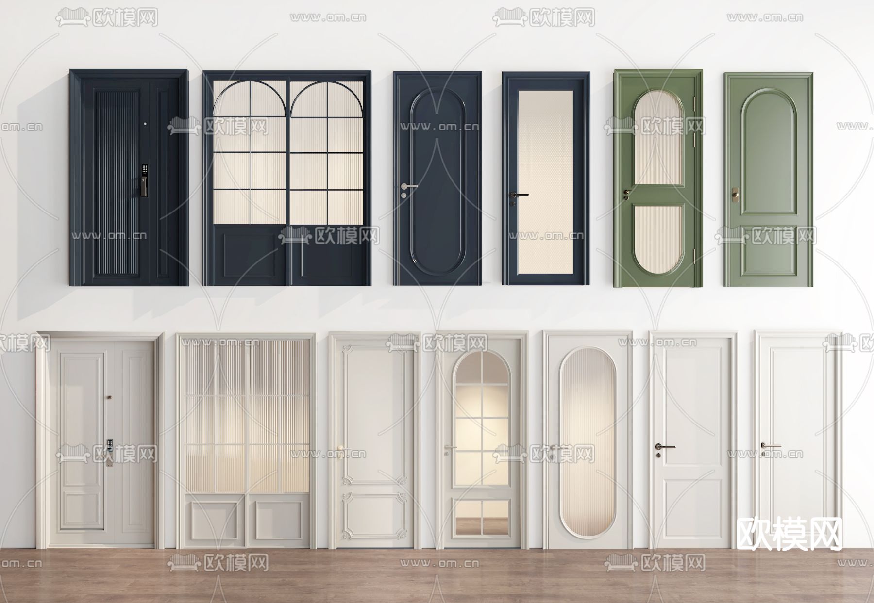 法式门 防盗门 入户门 厨卫门3d模型下载