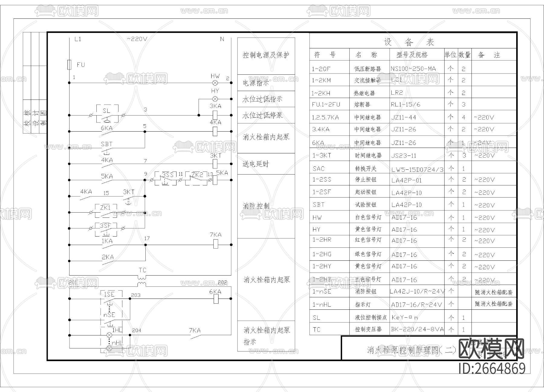 消火栓泵控制原理节点大样下载（渲染图2）