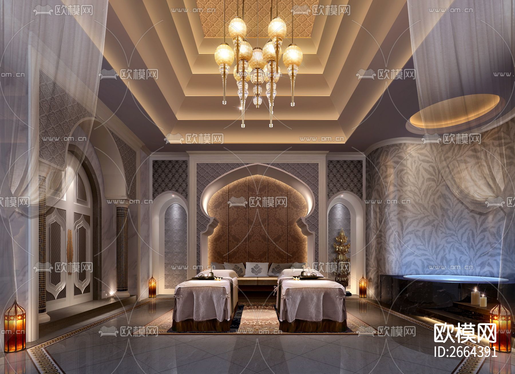 龙源国际和平大酒店cad施工图下载（渲染图1）