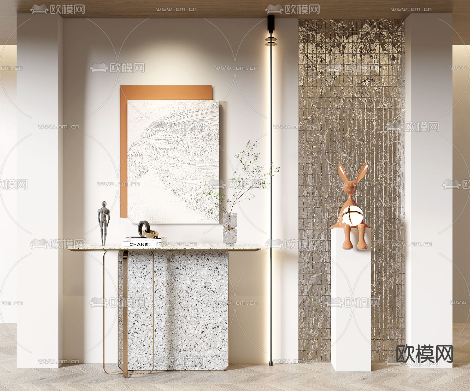 端景台 玄关柜3d模型下载