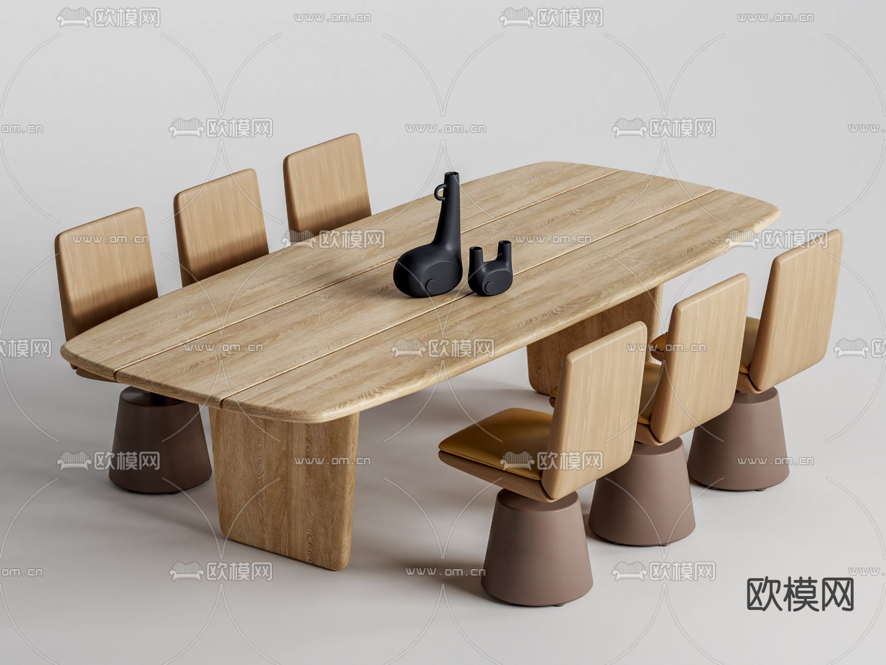 Baxter 餐桌椅su模型下载（渲染图1）