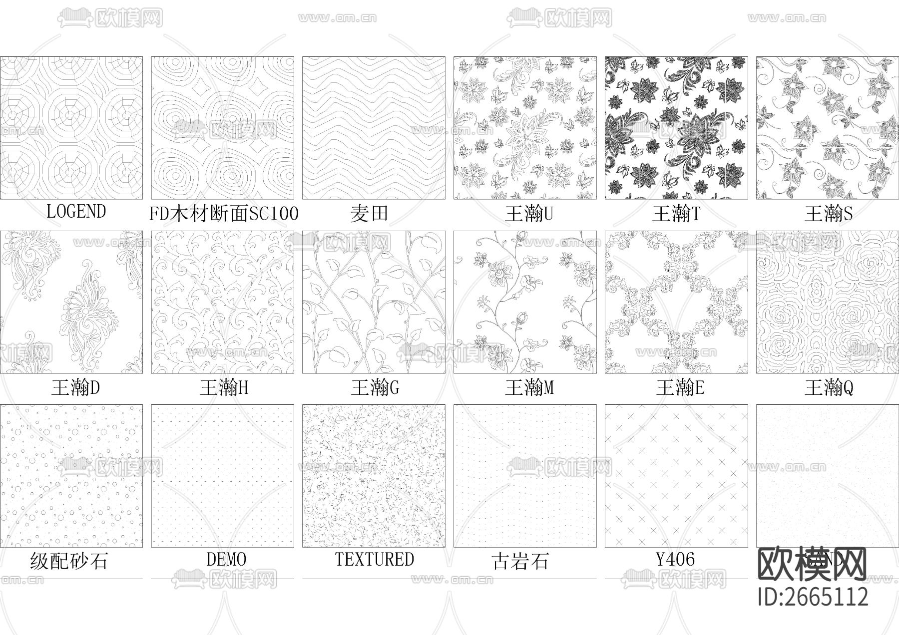 128款精选填充图案下载（渲染图3）
