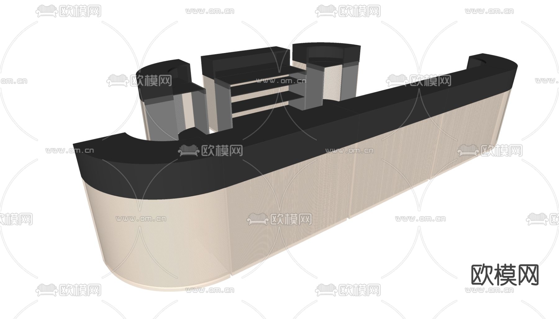 现代接待台 前台su模型