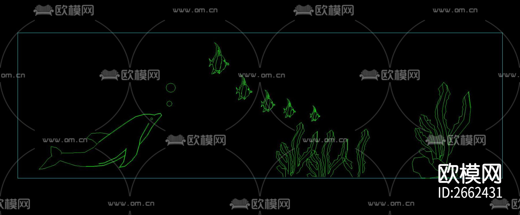 鱼缸饰物陈设CAD图库下载（渲染图5）