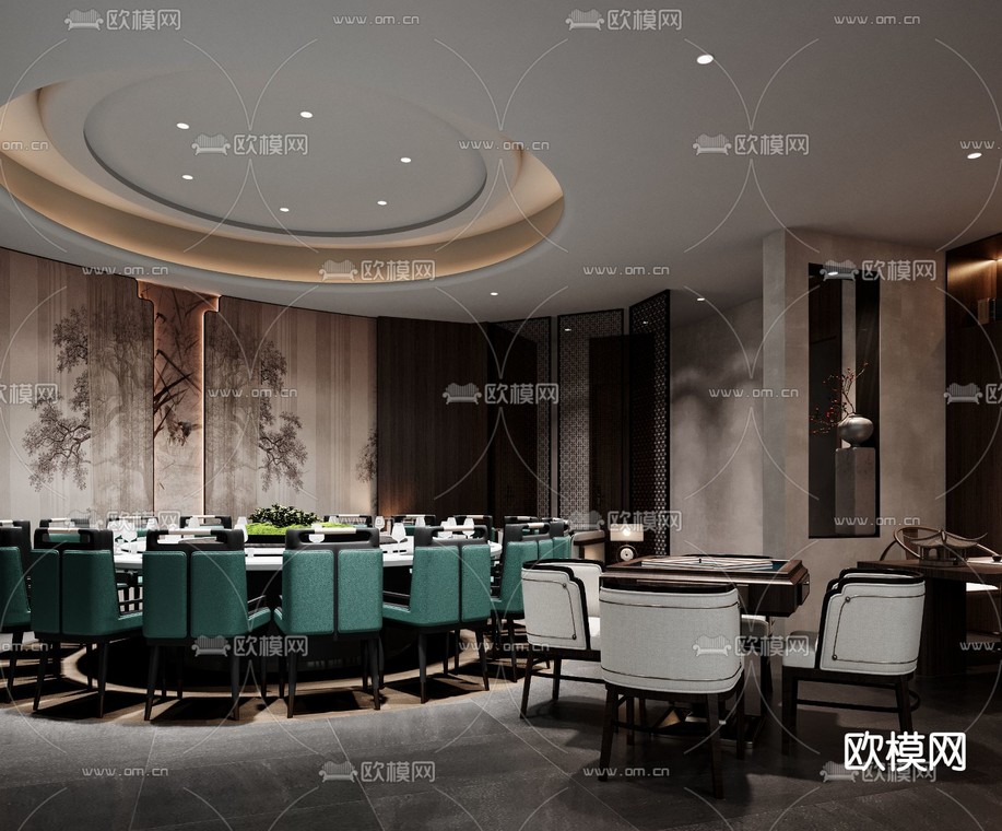 中餐厅包房 包厢 包间免费3d模型下载_ID14108877_3dmax免费模型-欧模网