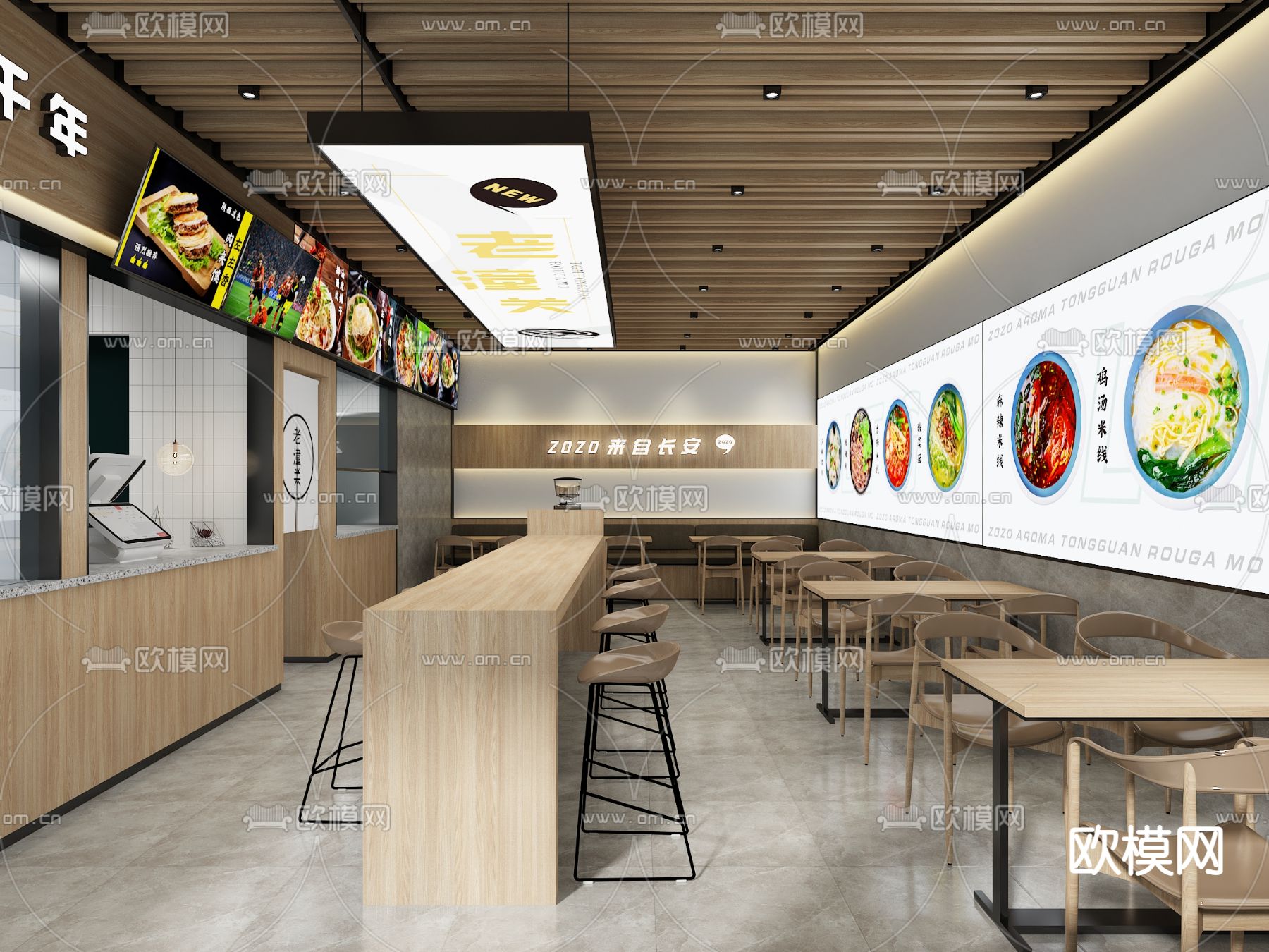 快餐店免费3d模型下载（渲染图2）