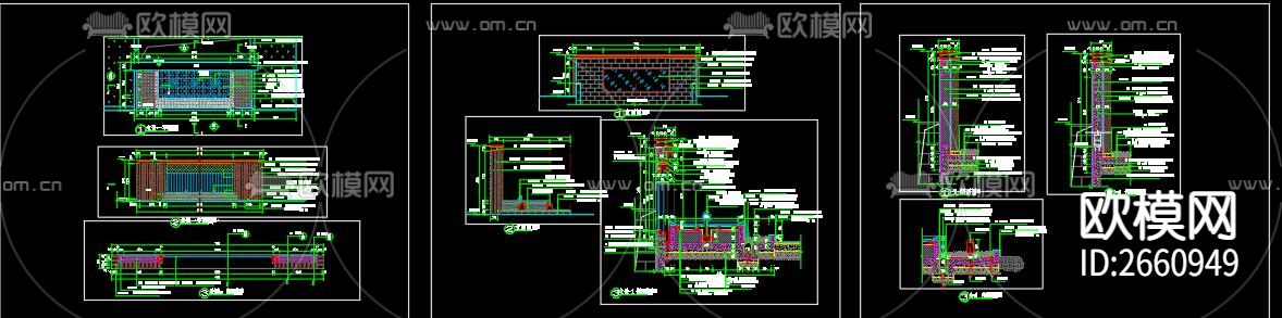 住宅区现代水池CAD施工图下载（渲染图6）