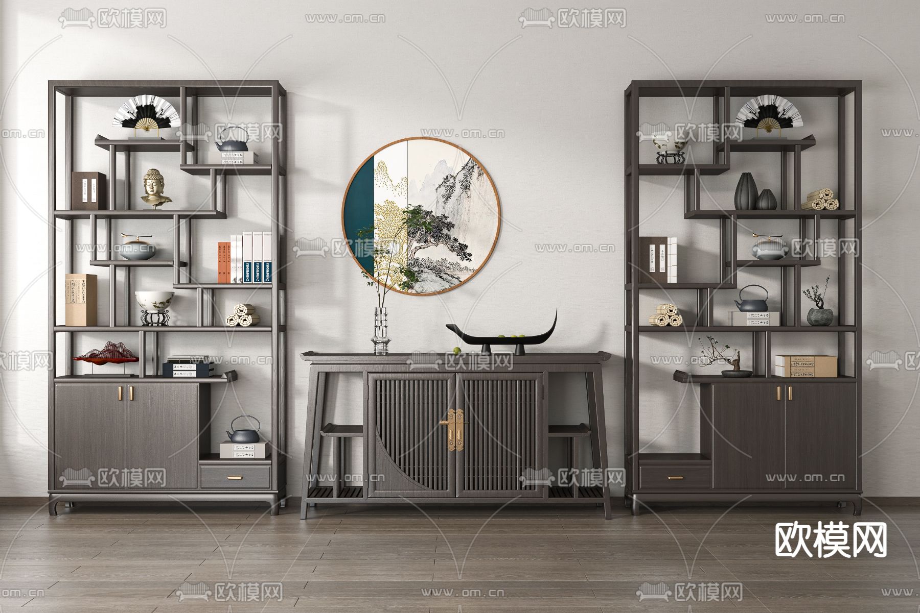 博古架 端景柜3d模型下载