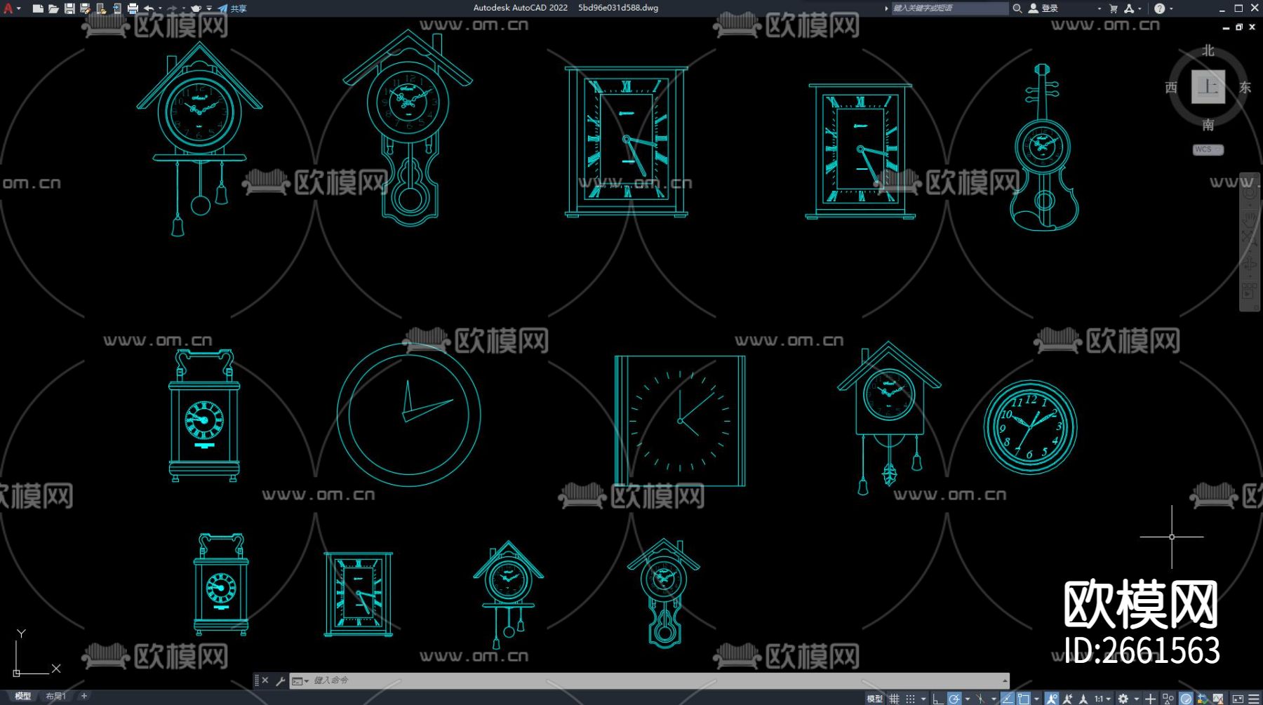 闹钟立面CAD图库下载