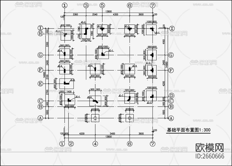 住宅混凝土结构CAD施工图下载(渲染图1)