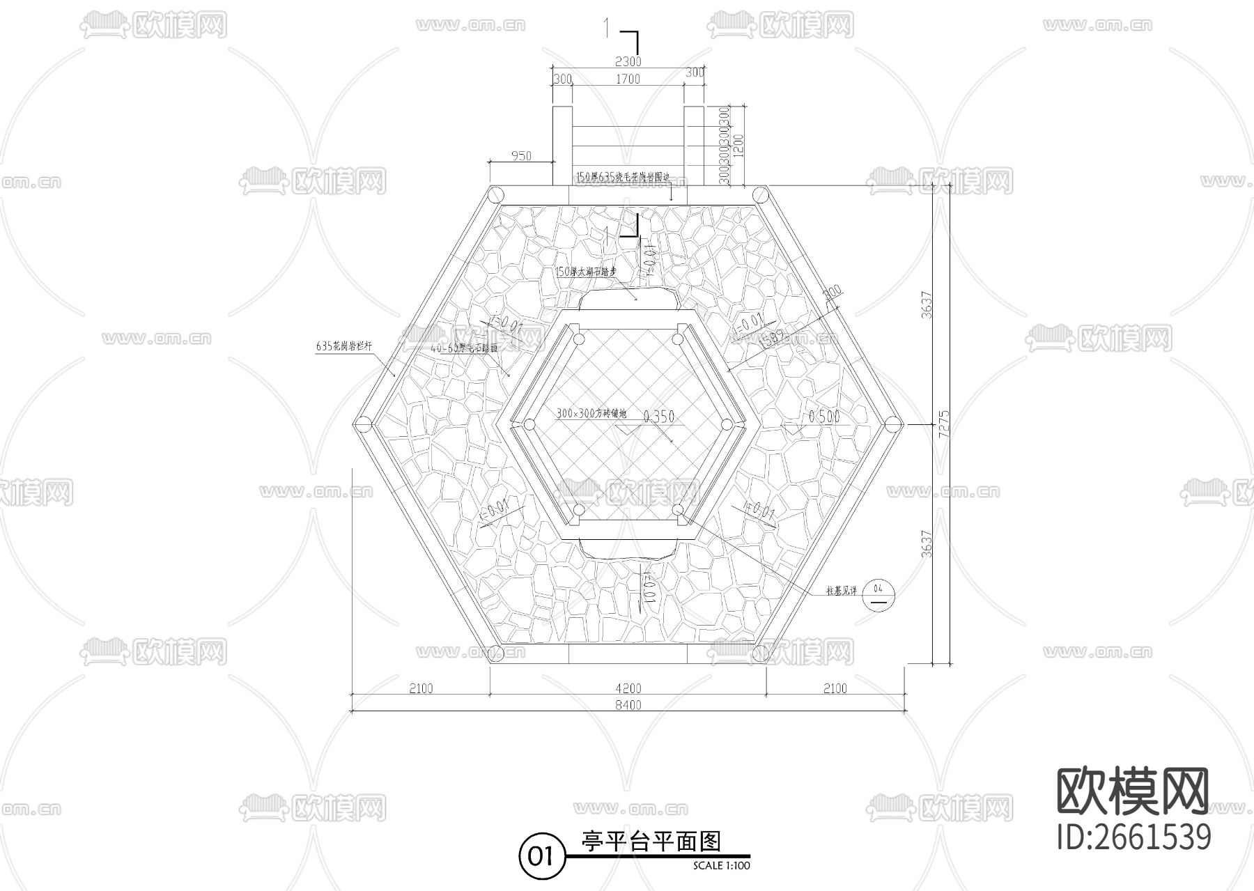 景观六角亭CAD施工图下载（渲染图7）