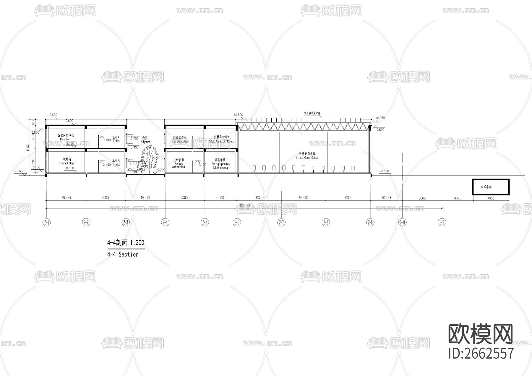 决赛馆CAD施工图下载（渲染图5）