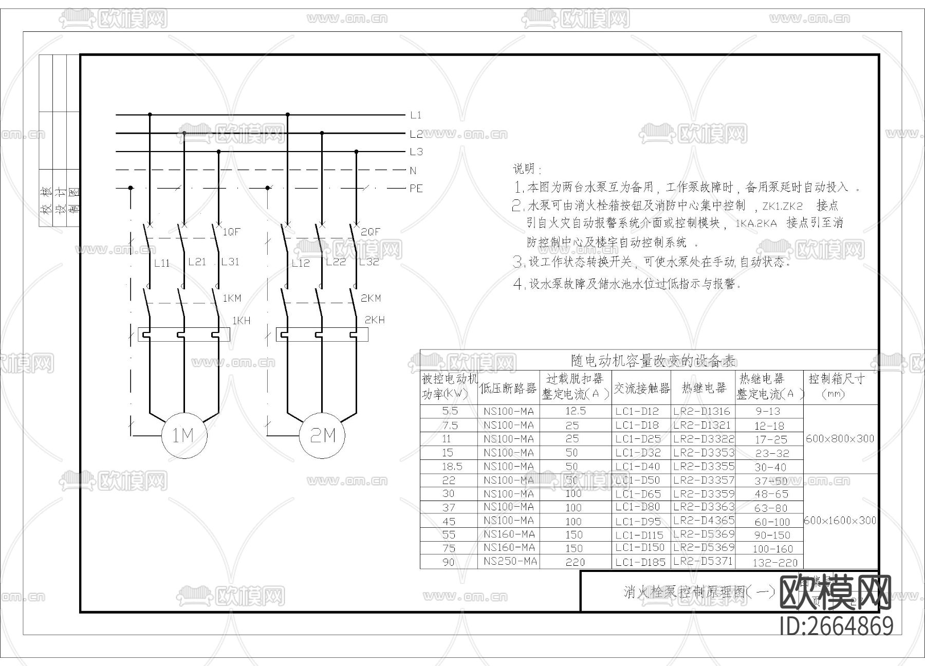 消火栓泵控制原理节点大样下载（渲染图1）
