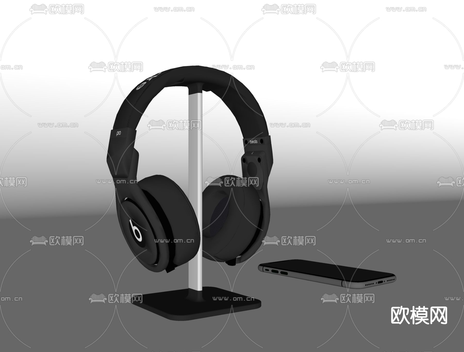 现代耳机 手机su模型下载（渲染图2）