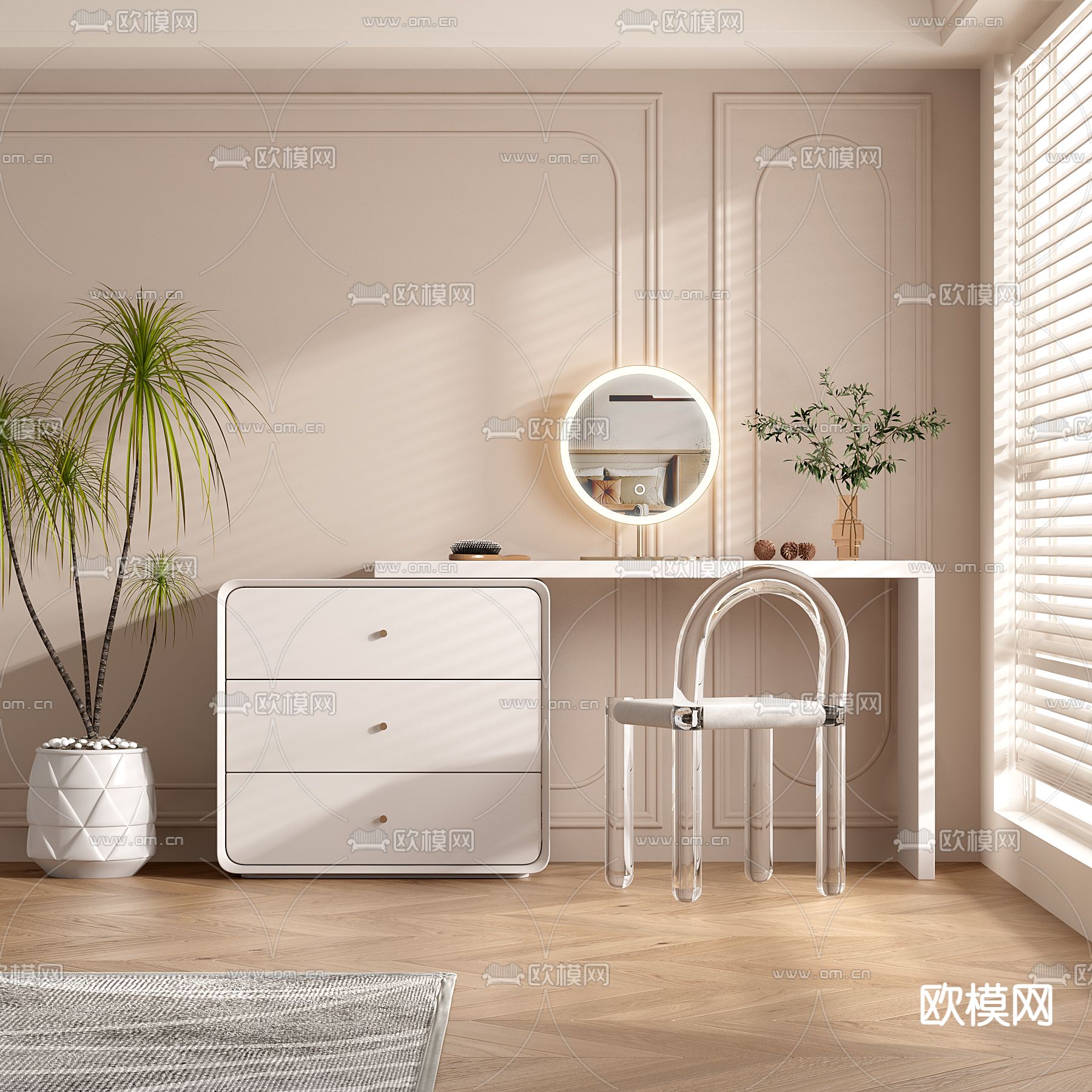 梳妆台3d模型下载