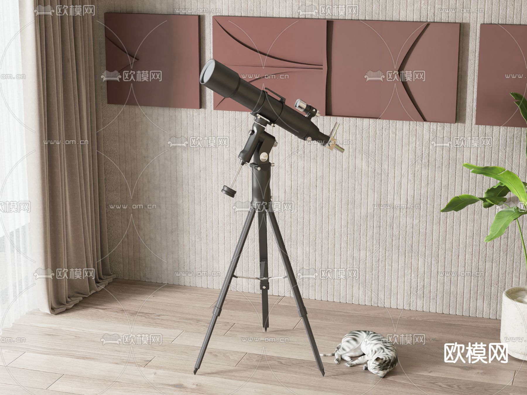 天文望远镜3d模型下载