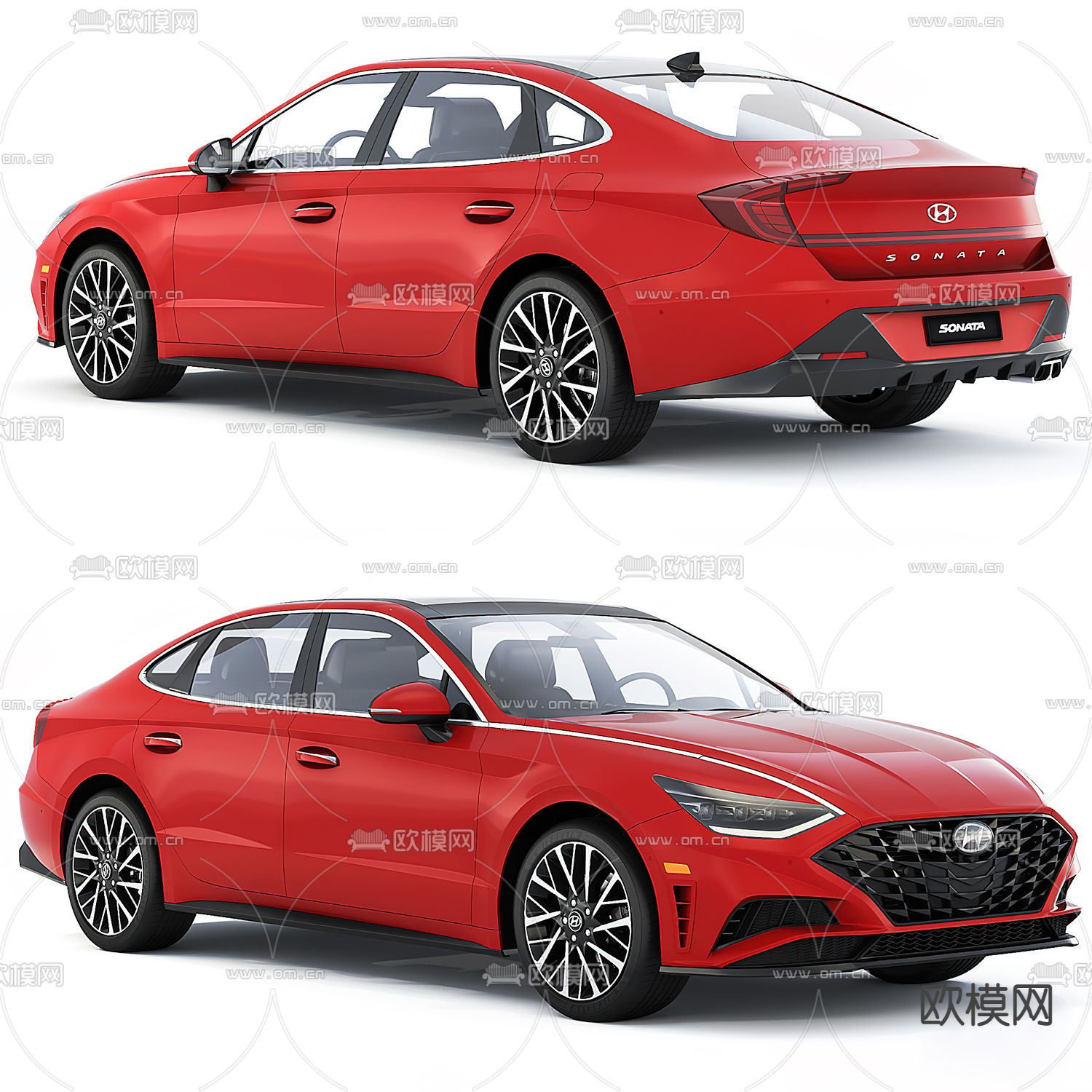 索纳塔汽车3d模型下载（渲染图2）