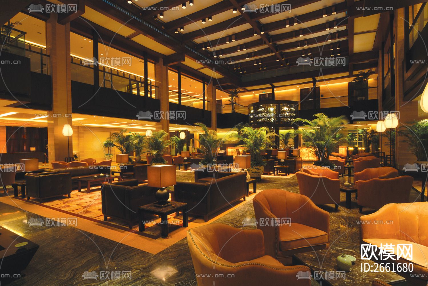 五星级园林酒店CAD施工图下载（渲染图4）