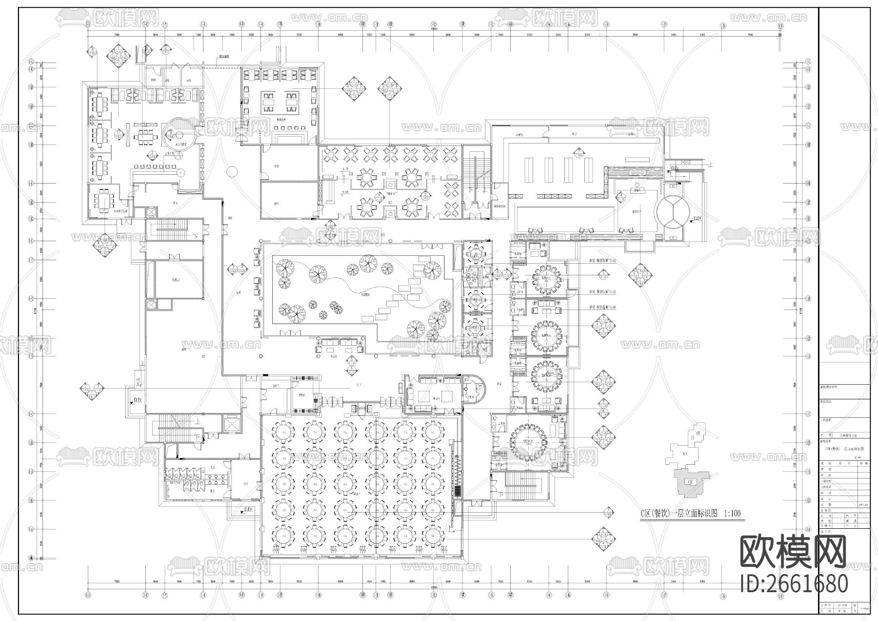 五星级园林酒店CAD施工图下载（渲染图9）