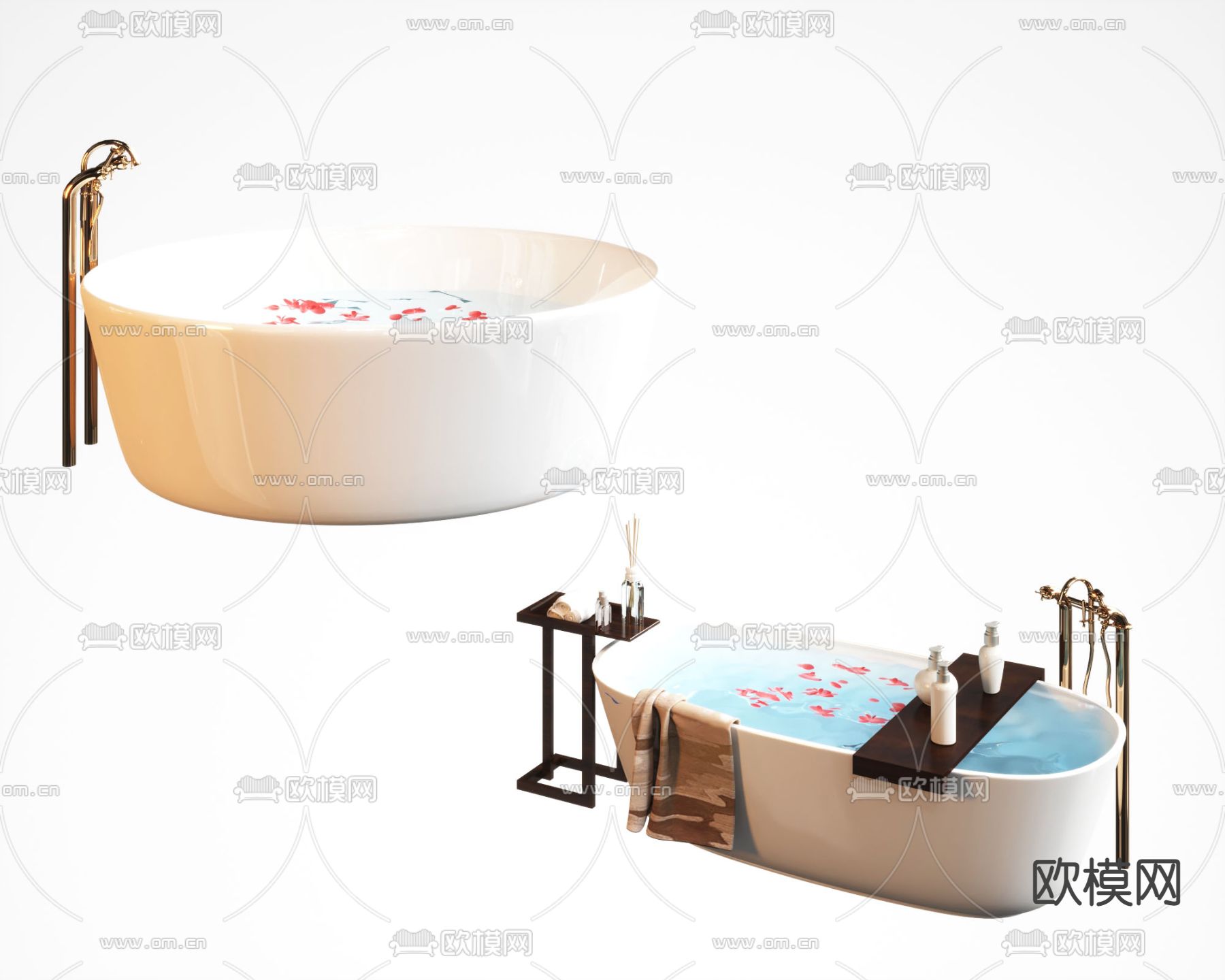 现代浴缸su模型下载（渲染图1）