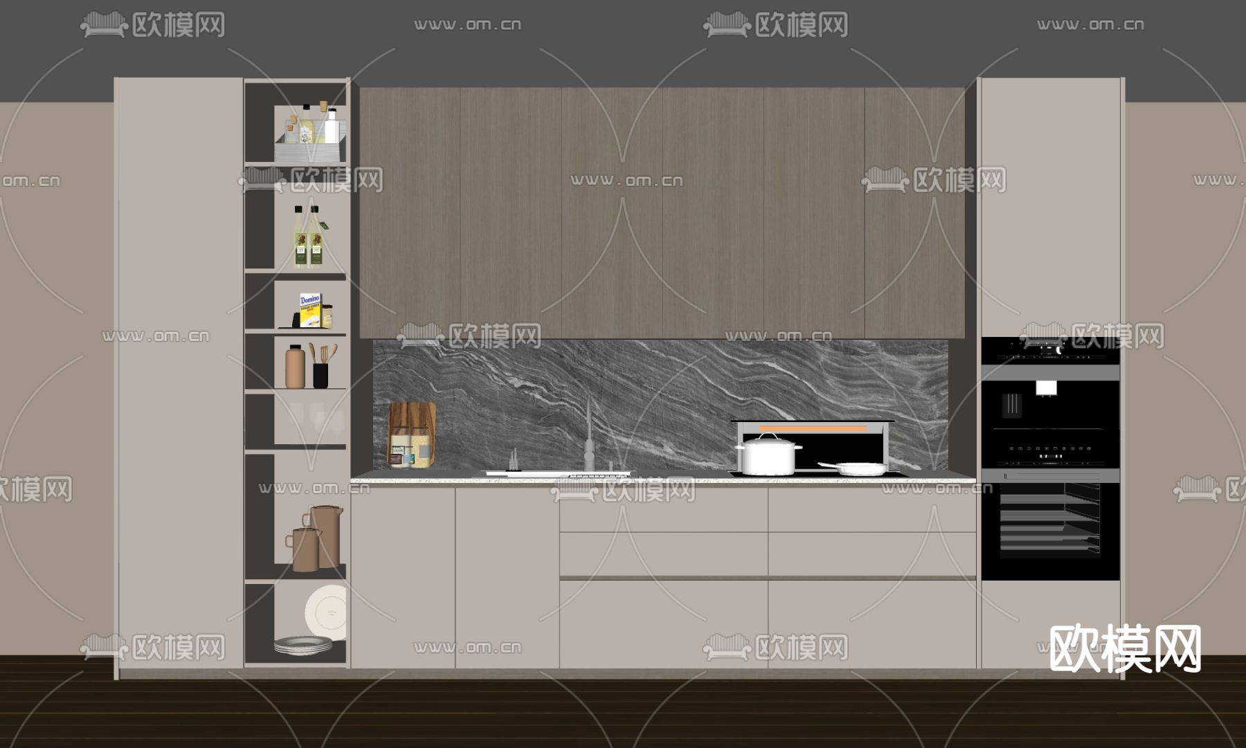 现代橱柜su模型
