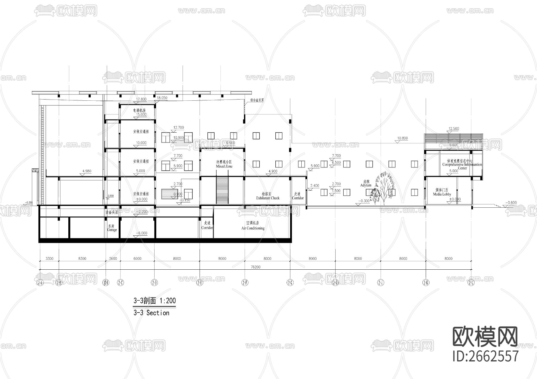 决赛馆CAD施工图下载（渲染图4）