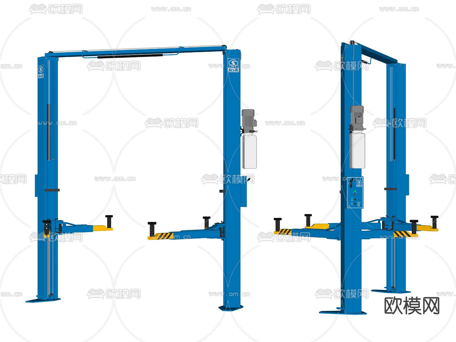 汽车升降机su模型下载（渲染图2）