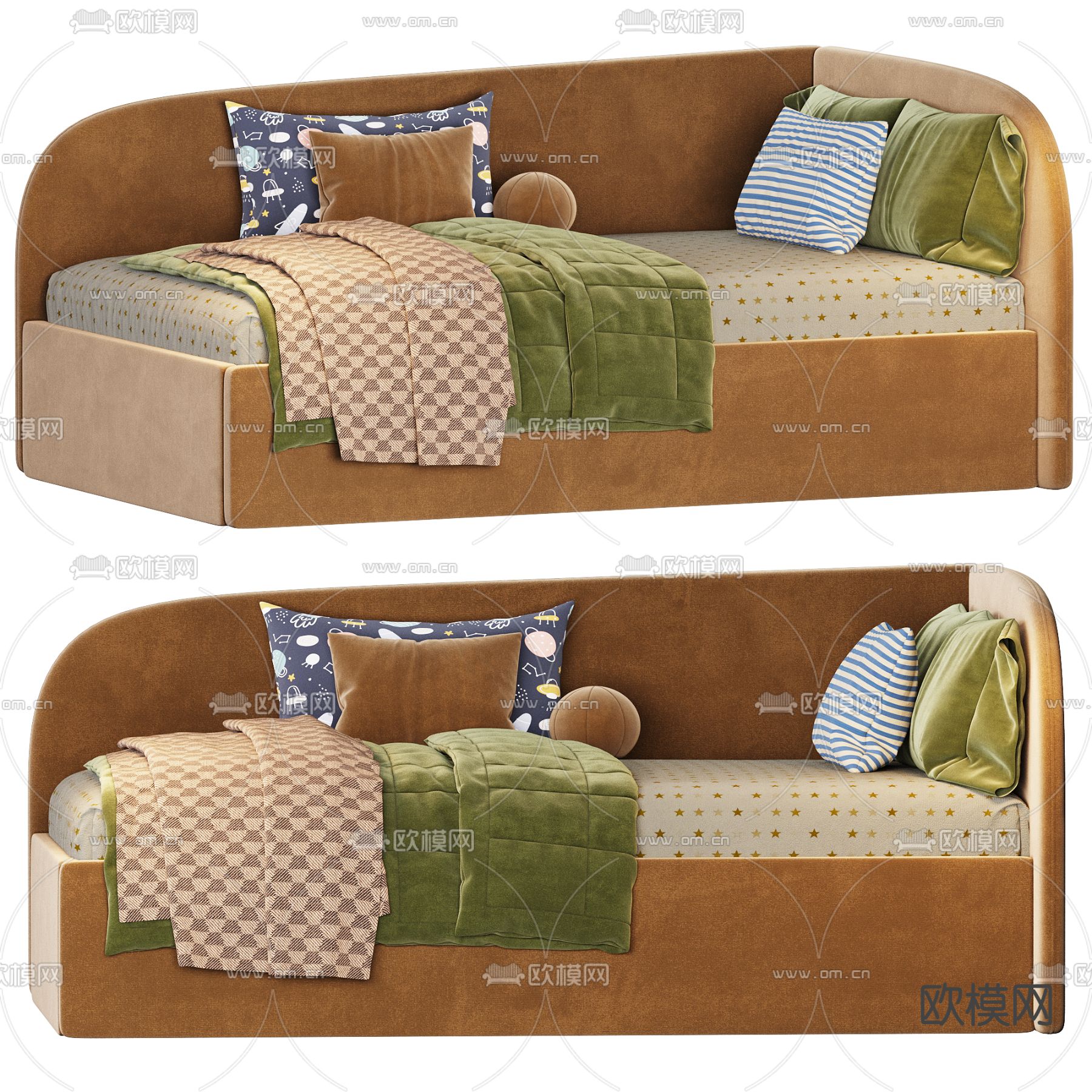 儿童床 沙发床3d模型下载（渲染图3）
